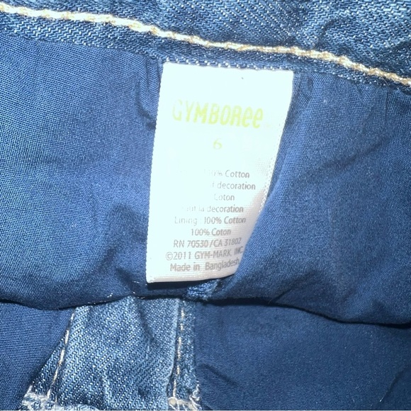 Vtg Gymboree Denim Skirt skort with Embroidered Flowers bird sz 6 - Picture 3 of 3